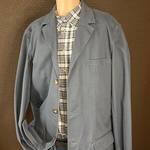 Structure Blazer Men's XL Blue Unlined Cotton‎ Safari Field Jacket